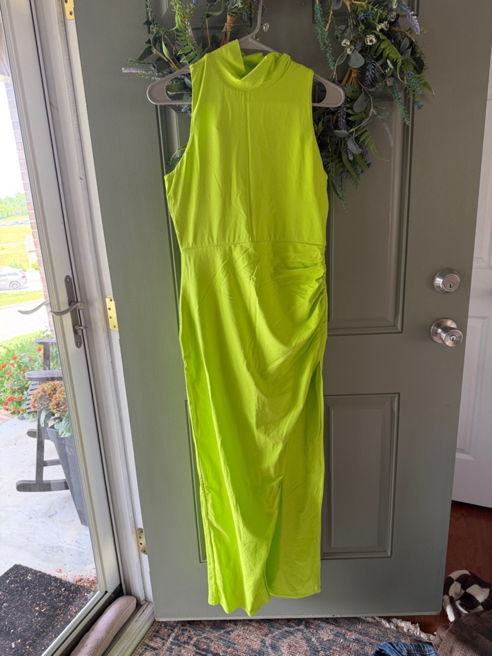 superdown Neon Lime Scoop Neck Dress